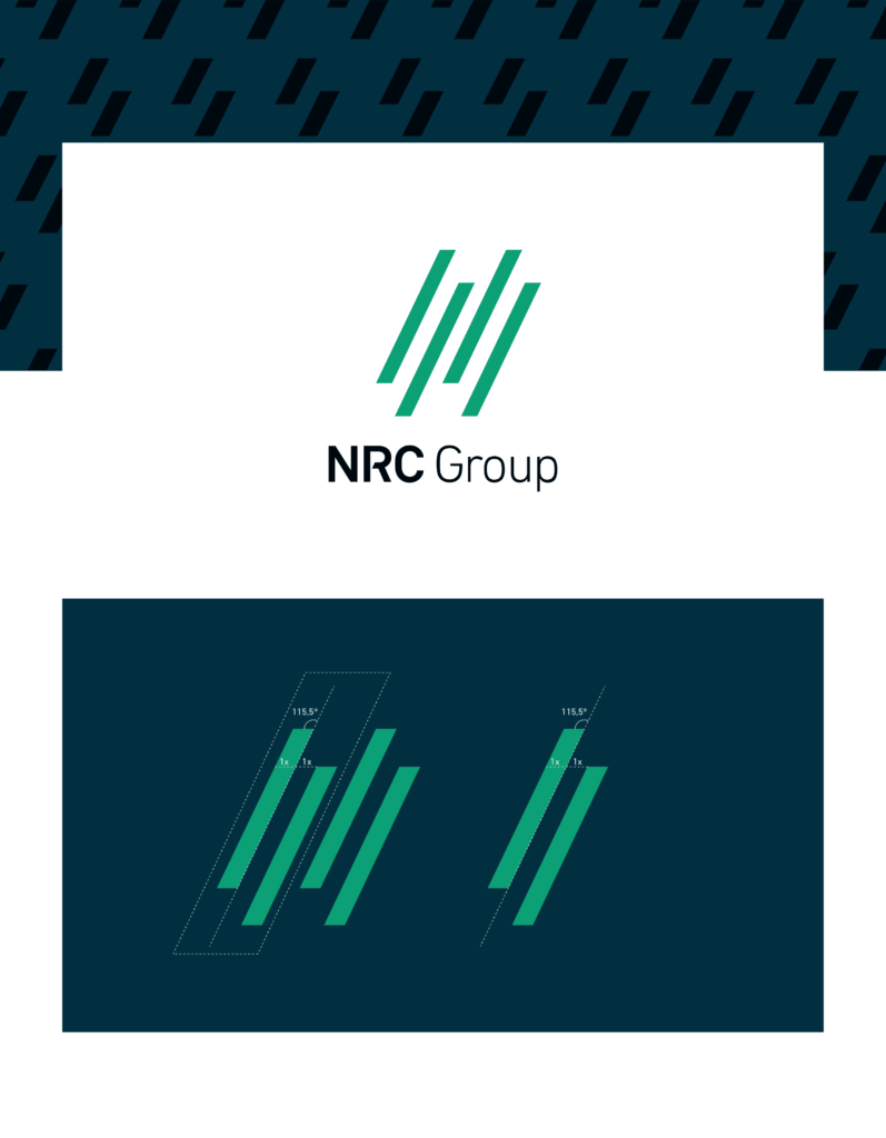 Illustrasjon av NRC Group logo o design elementer